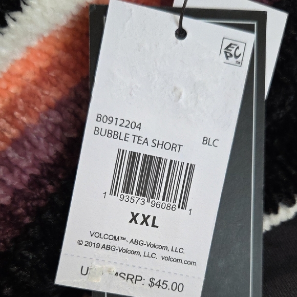 Volcom Fuzzy Knit Shorts in Black and Orange - Picture 6 of 6